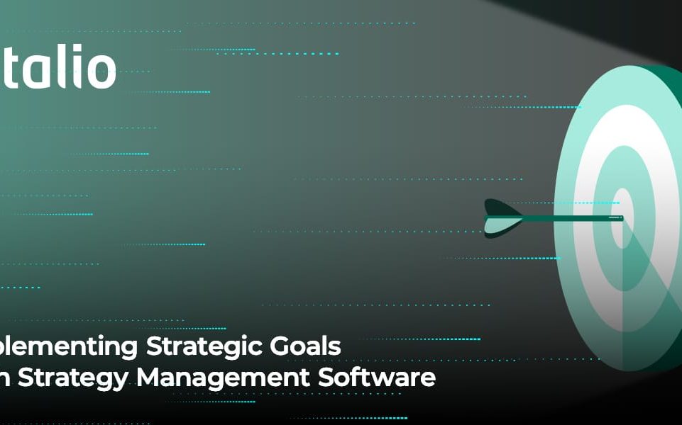 Implementing Strategic Goals with Strategy Management Software to create and link goals, initiatives, and projects.
