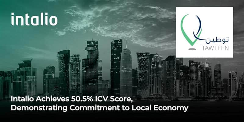 Intalio Achieves 50.5. ICV Score, Demonstrating Commitment to Local Economy Intalio Achieves a 50.5% ICV Score, Demonstrating Commitment to the Local Economy in Qatar, contributing to supporting the local economy